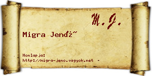 Migra Jenő névjegykártya